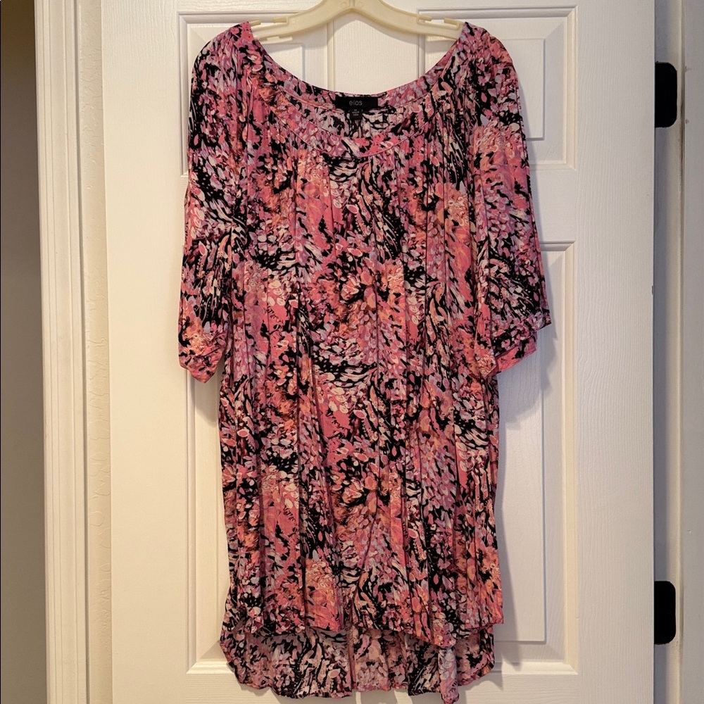 Pink and Black Women's Blouse